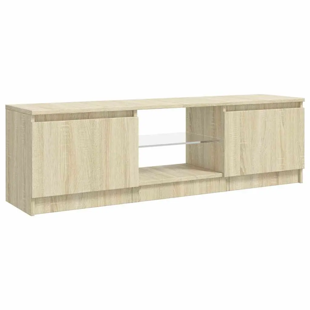 Brown TV Cabinet with RGB LED Lighting Options