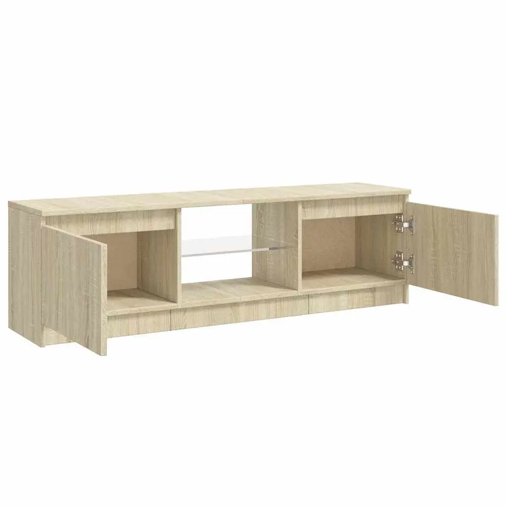 Brown TV Cabinet with RGB LED Lighting Options