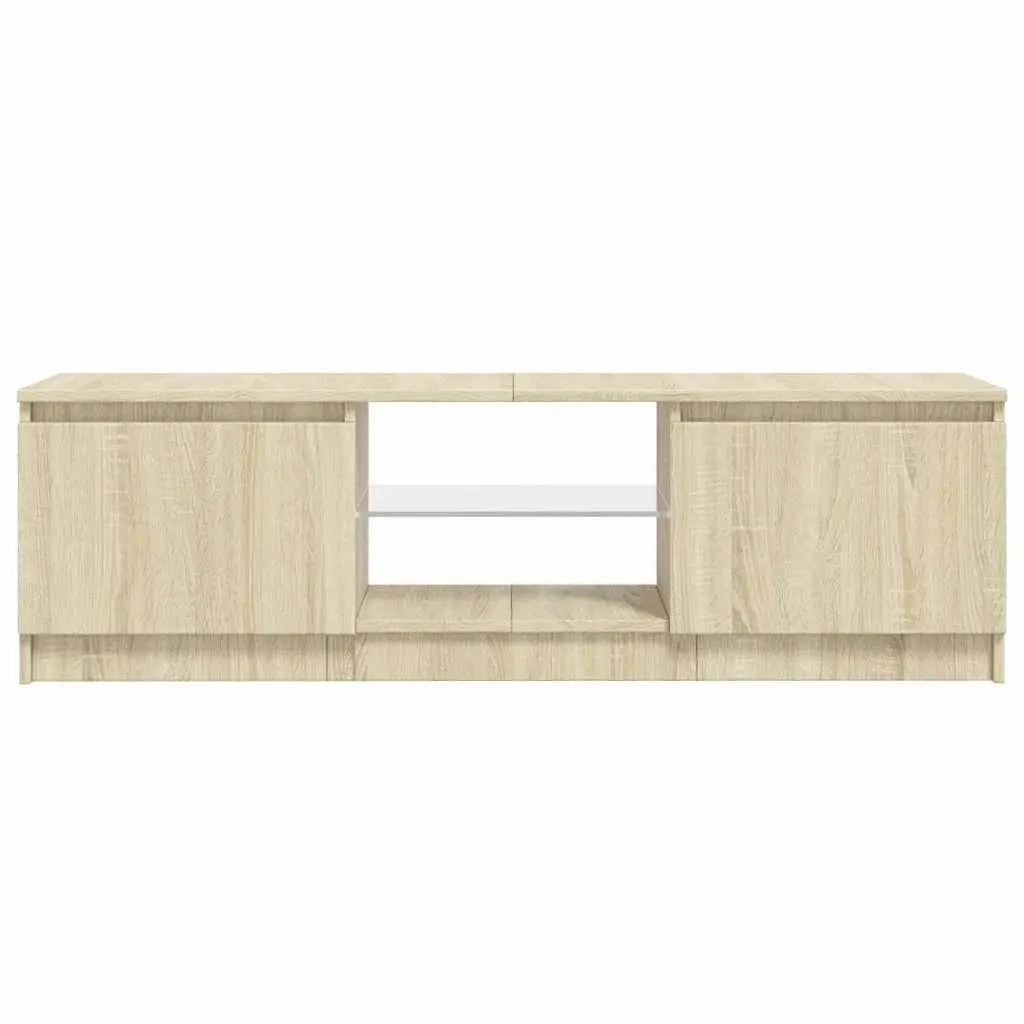 Brown TV Cabinet with RGB LED Lighting Options