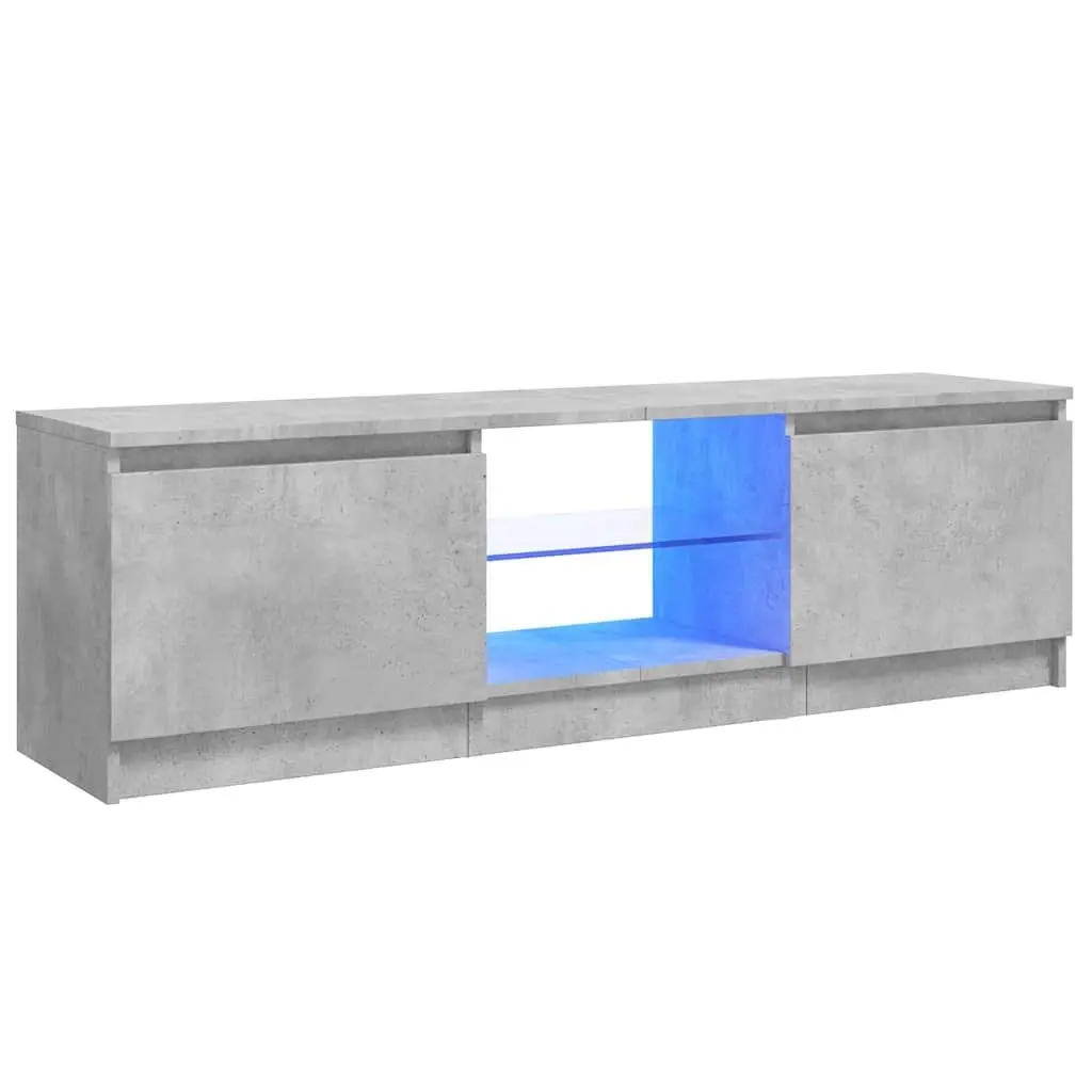TV Cabinet LED Lights Modern Storage Unit 120 x 30 x 36 cm Grey