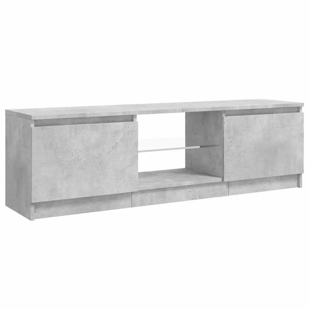TV Cabinet LED Lights Modern Storage Unit 120 x 30 x 36 cm Grey