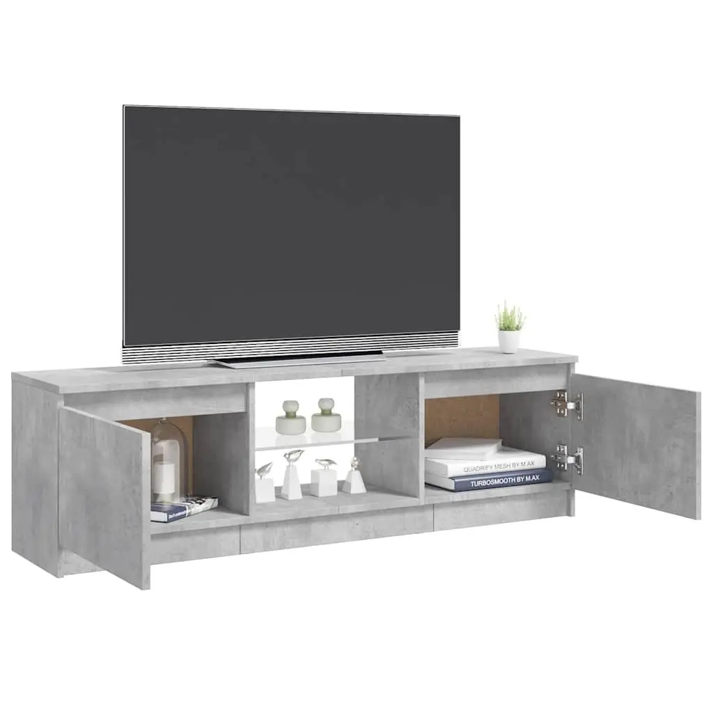 TV Cabinet LED Lights Modern Storage Unit 120 x 30 x 36 cm Grey