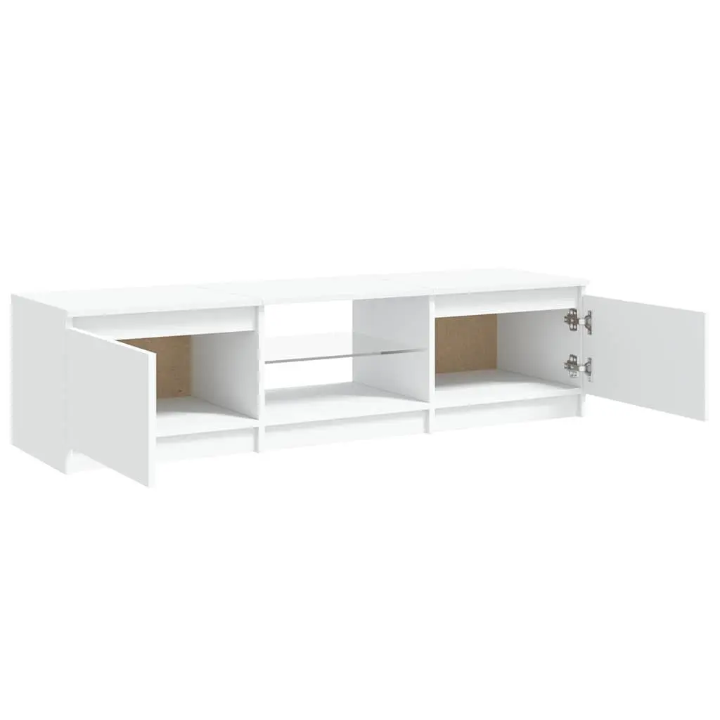 TV Cabinet Modern Storage 140x40x36cm White with LED Lights