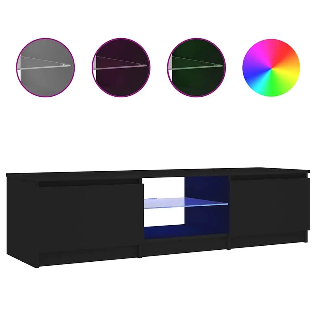Black TV Cabinet with LED Lighting