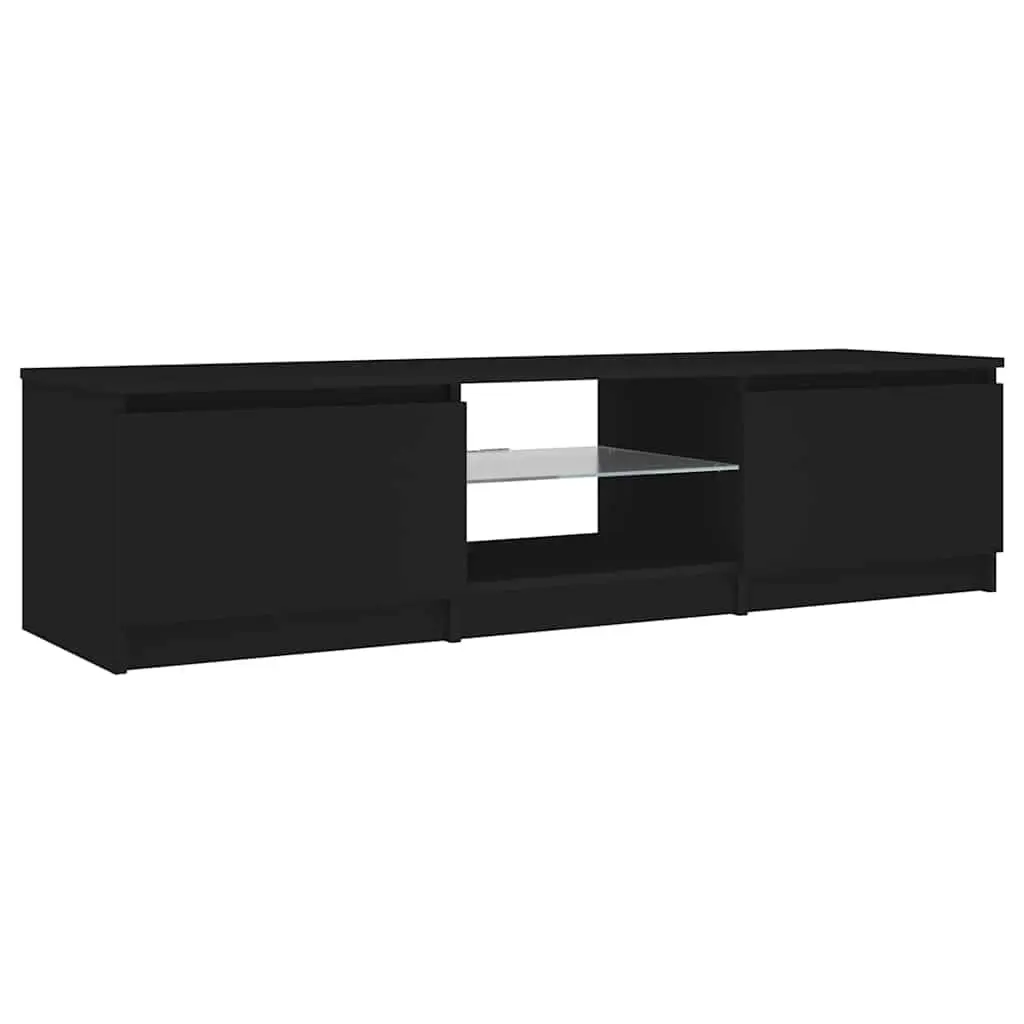 Black TV Cabinet with LED Lighting