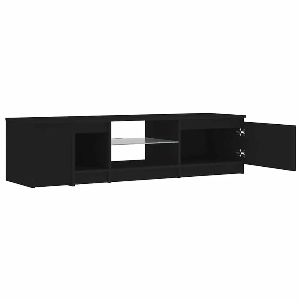 Black TV Cabinet with LED Lighting