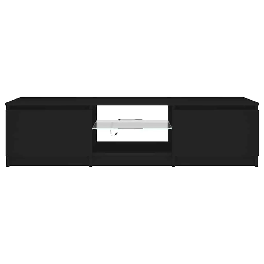 Black TV Cabinet with LED Lighting