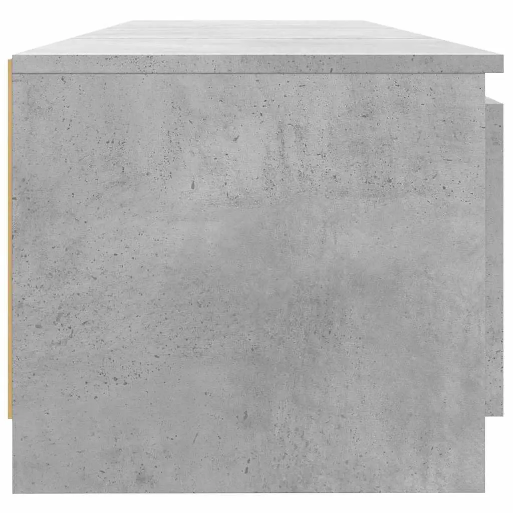 TV Cabinet Grey Storage Unit with LED Lights 140cm