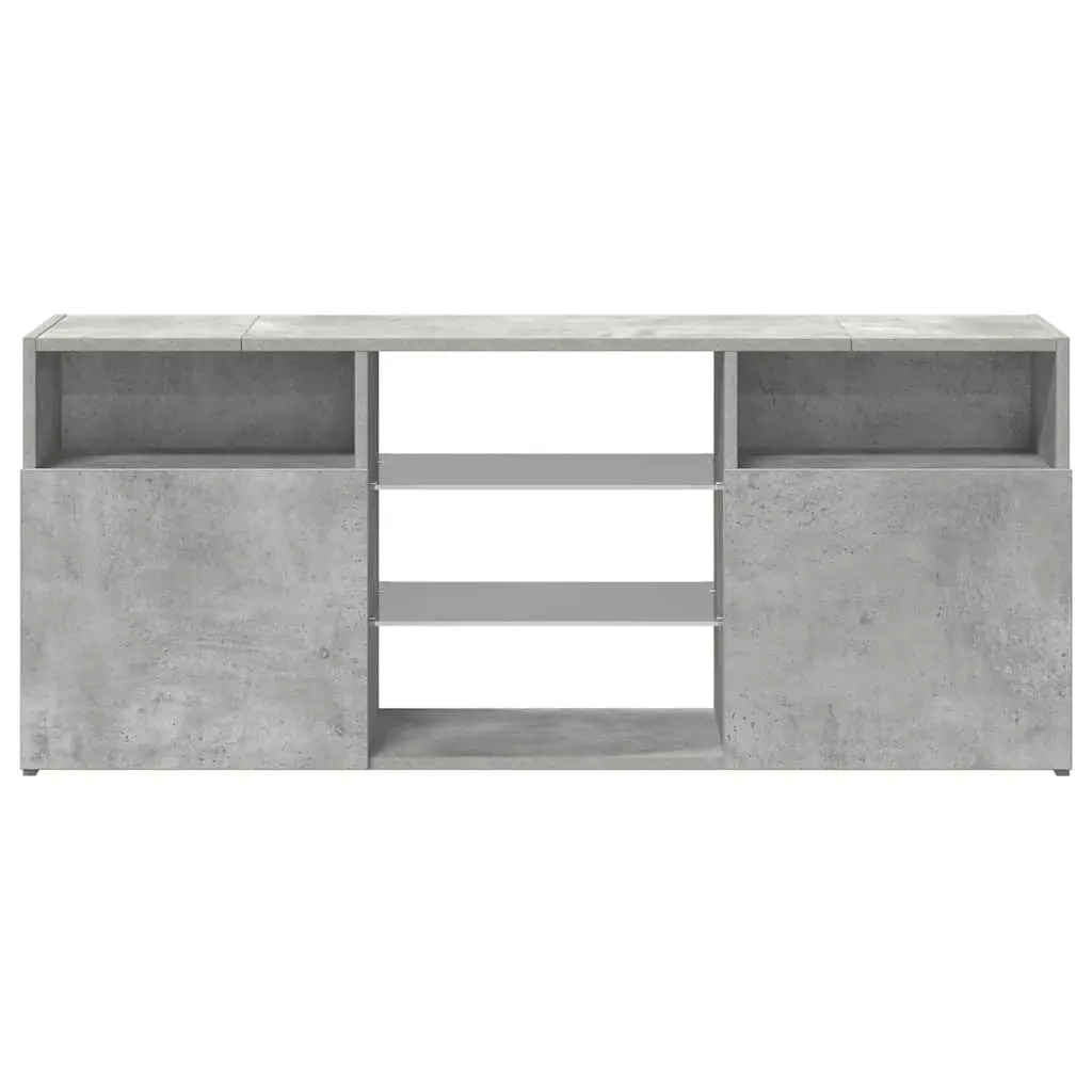 TV Cabinet with RGB LED Lights Grey Media Storage Unit Entertainment Stand