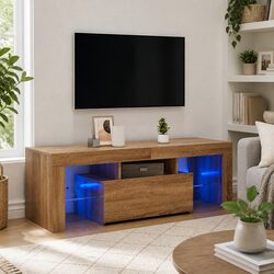 Reliable Sonoma Oak TV Cabinet with LED Lights