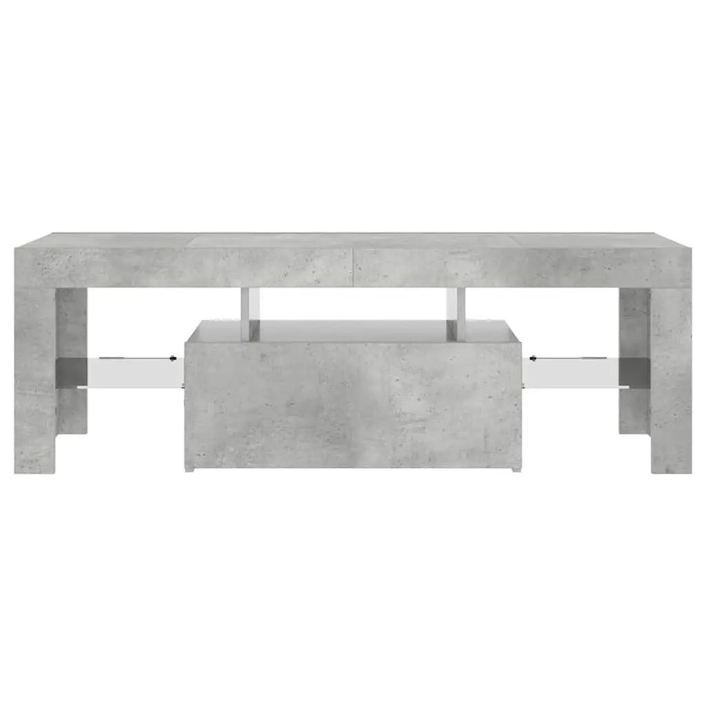 TV Cabinet Media Storage Stand 120L x 35W x 40H cm Grey with RGB LED Lights