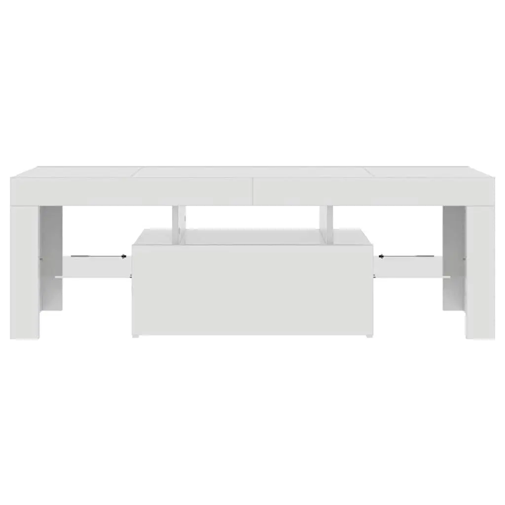 TV Cabinet Modern Media Stand Storage Unit 120cm White High Gloss with RGB LED Lights