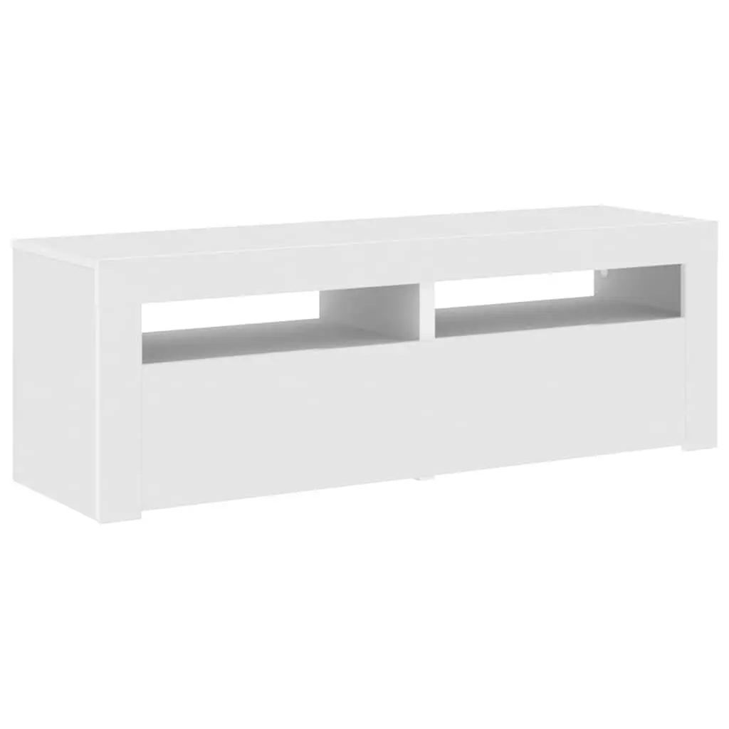 TV Cabinet Storage Unit Modern Media Console 120x35x40cm White LED Lights