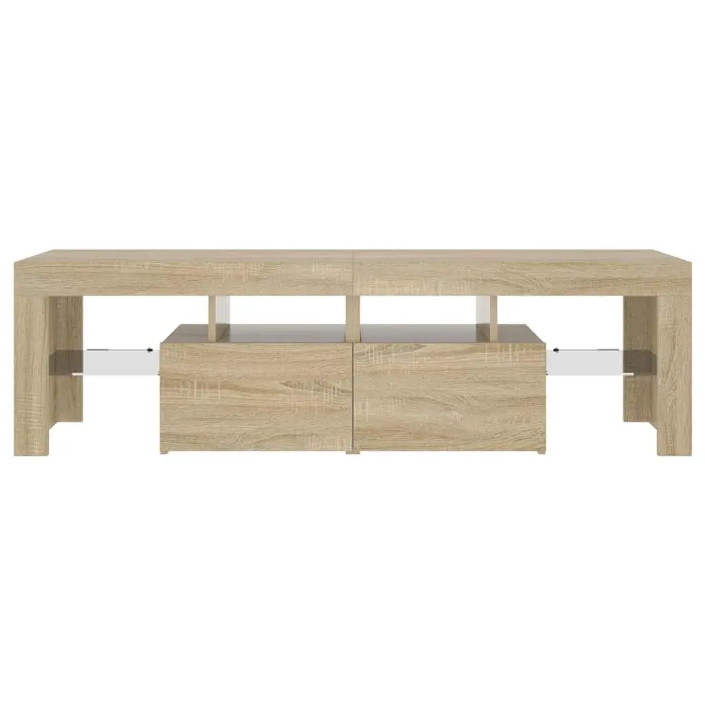 TV Cabinet RGB LED Lights Storage Unit 140 x 36.5 x 40 cm Brown Engineered Wood
