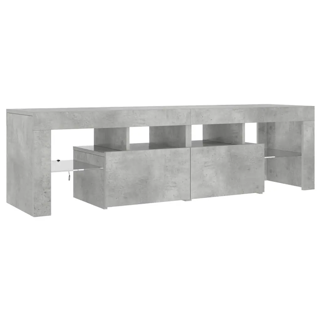 TV Cabinet RGB LED Lights Storage Unit 140x36.5x40cm Concrete Grey
