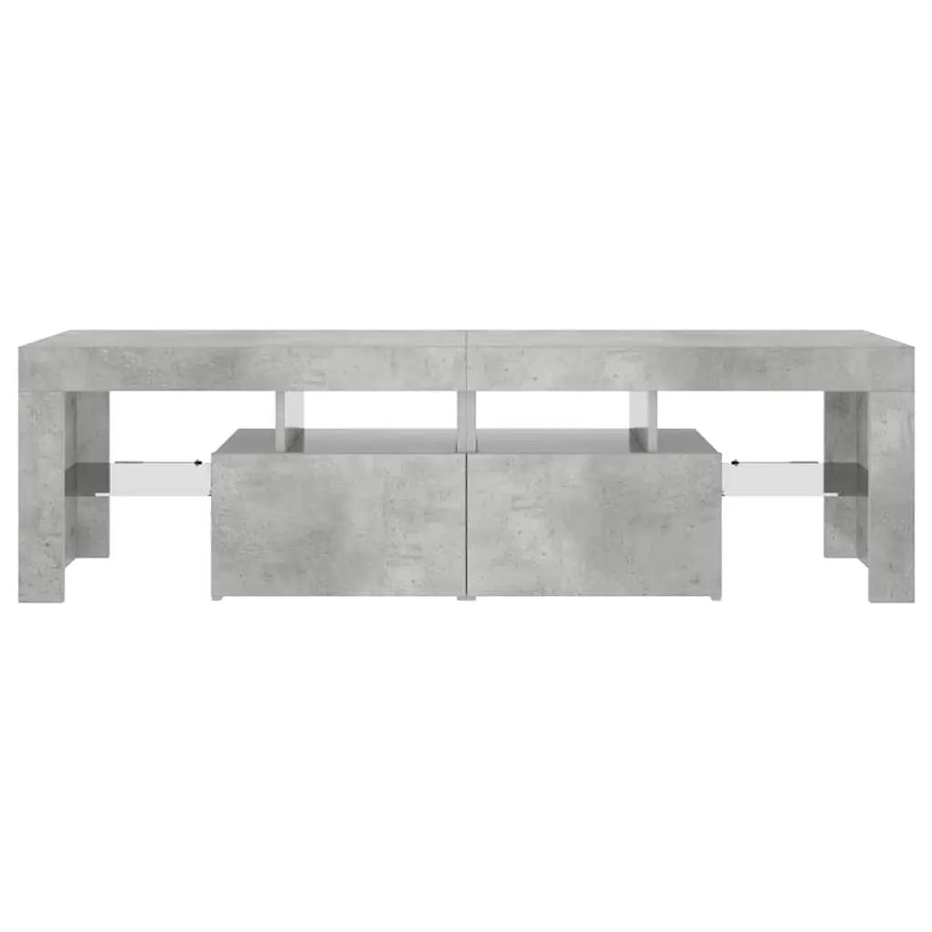TV Cabinet RGB LED Lights Storage Unit 140x36.5x40cm Concrete Grey