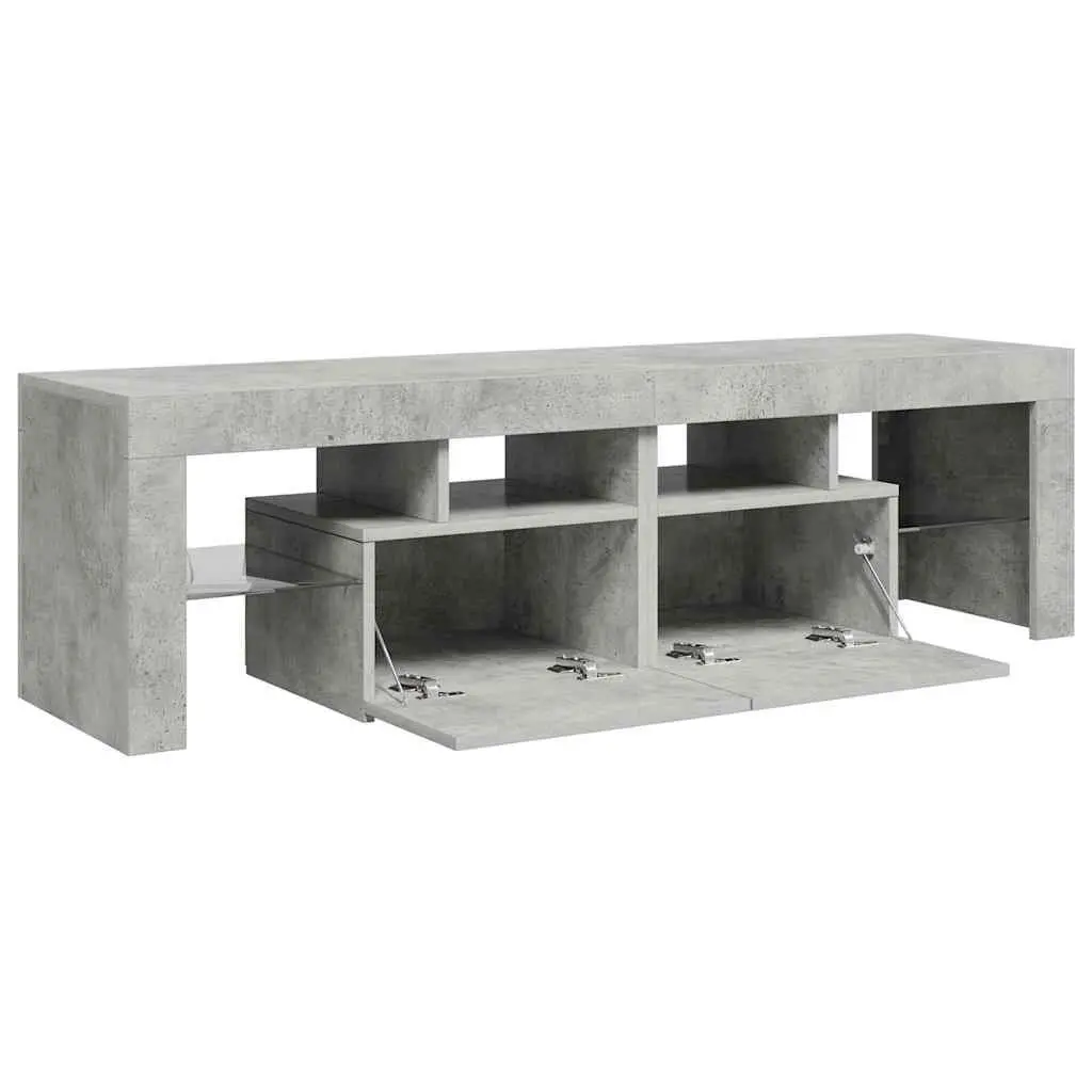 TV Cabinet RGB LED Lights Storage Unit 140x36.5x40cm Concrete Grey