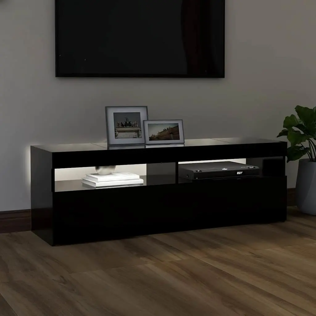TV Cabinet RGB LED Lights Media Stand 120 x 35 x 40 cm Black