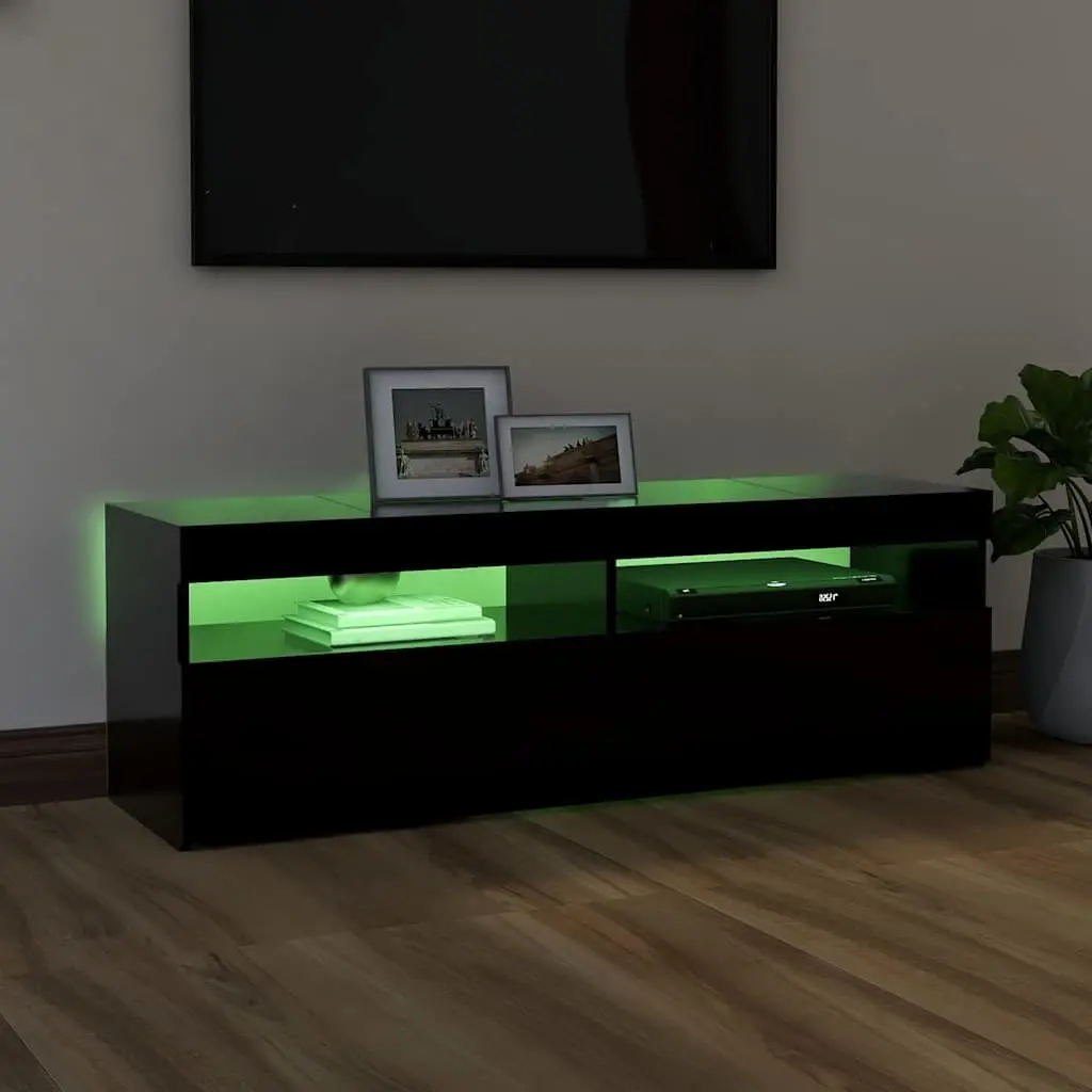 TV Cabinet RGB LED Lights Media Stand 120 x 35 x 40 cm Black