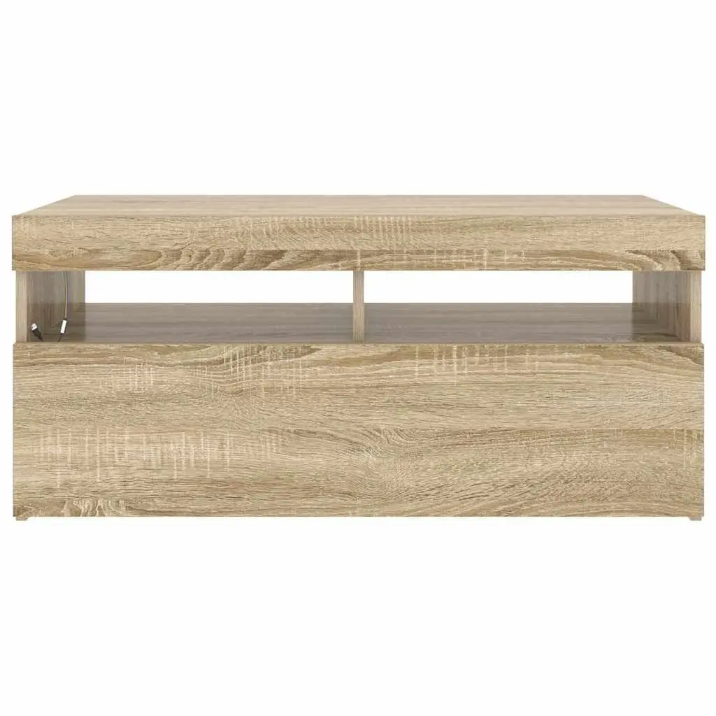TV Cabinet Unit Brown with RGB LED Lights Media Storage Entertainment Stand