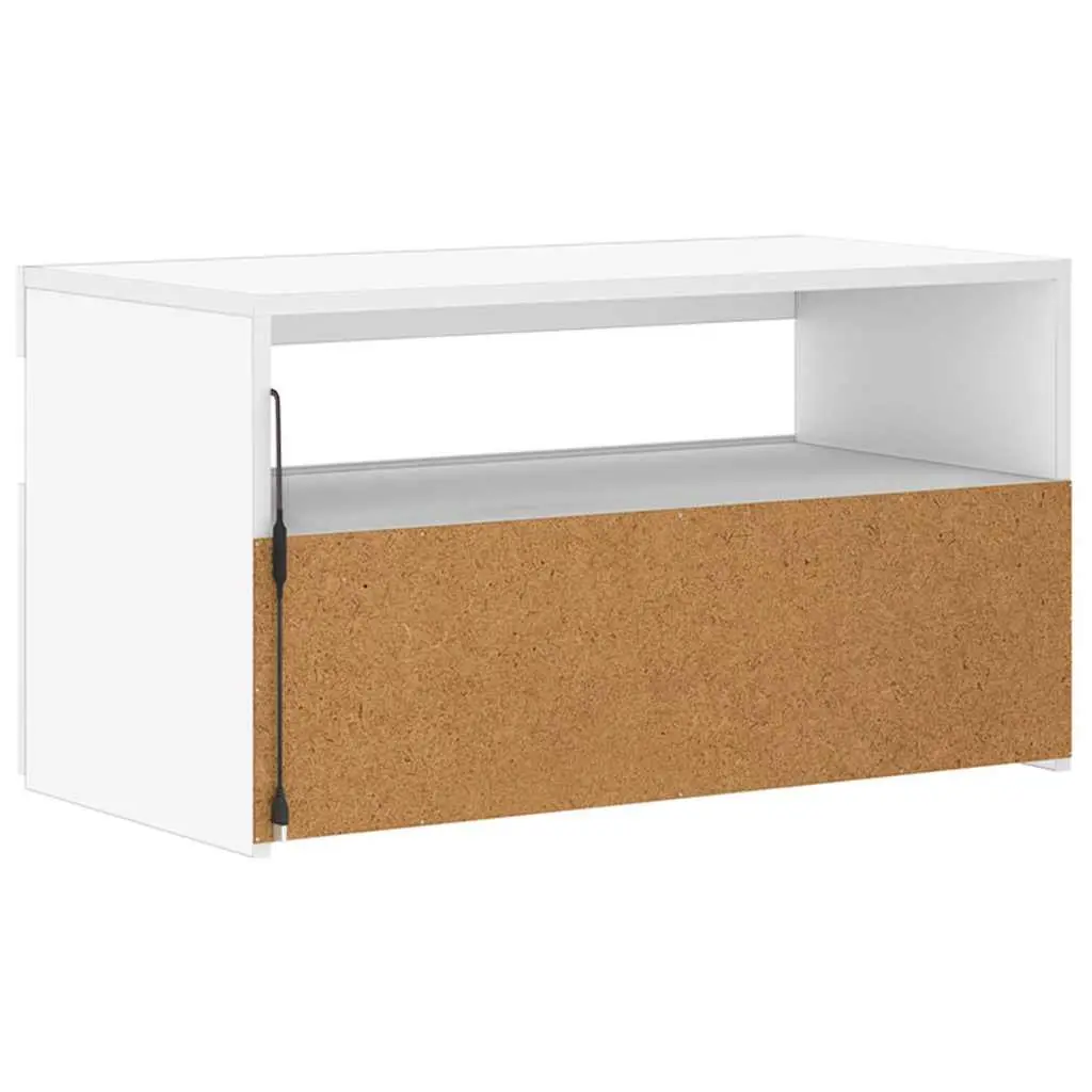 White Media Storage Unit with LED Lighting
