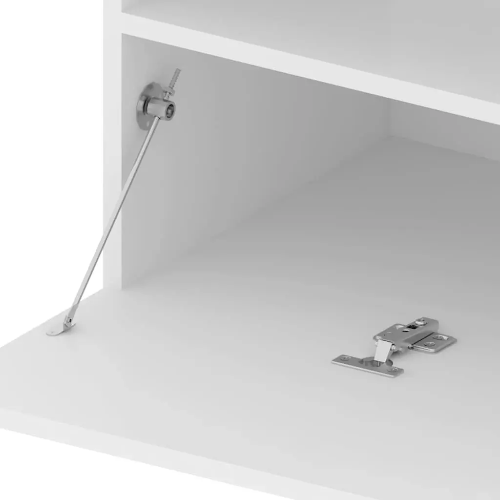 White Media Storage Unit with LED Lighting