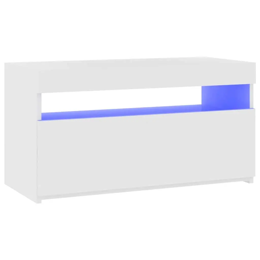 White Media Storage Unit with LED Lighting
