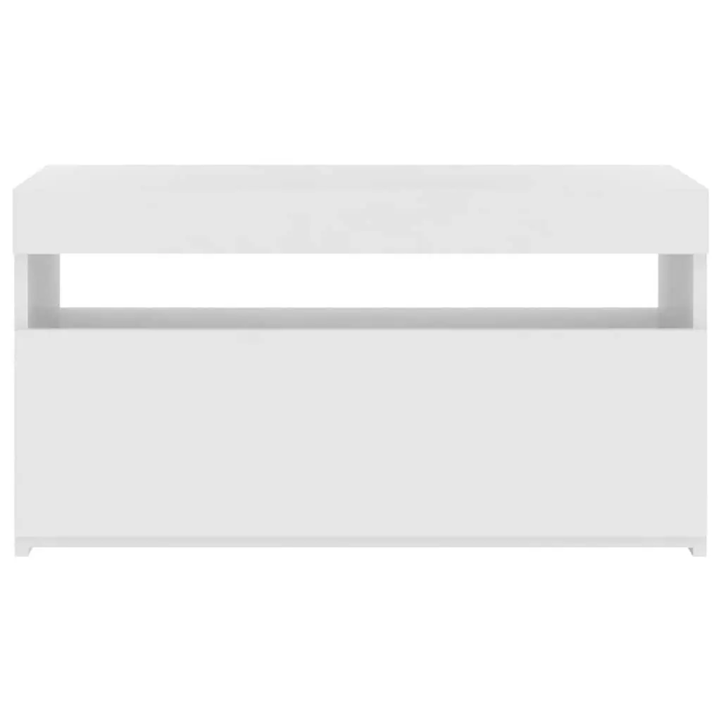 White Media Storage Unit with LED Lighting