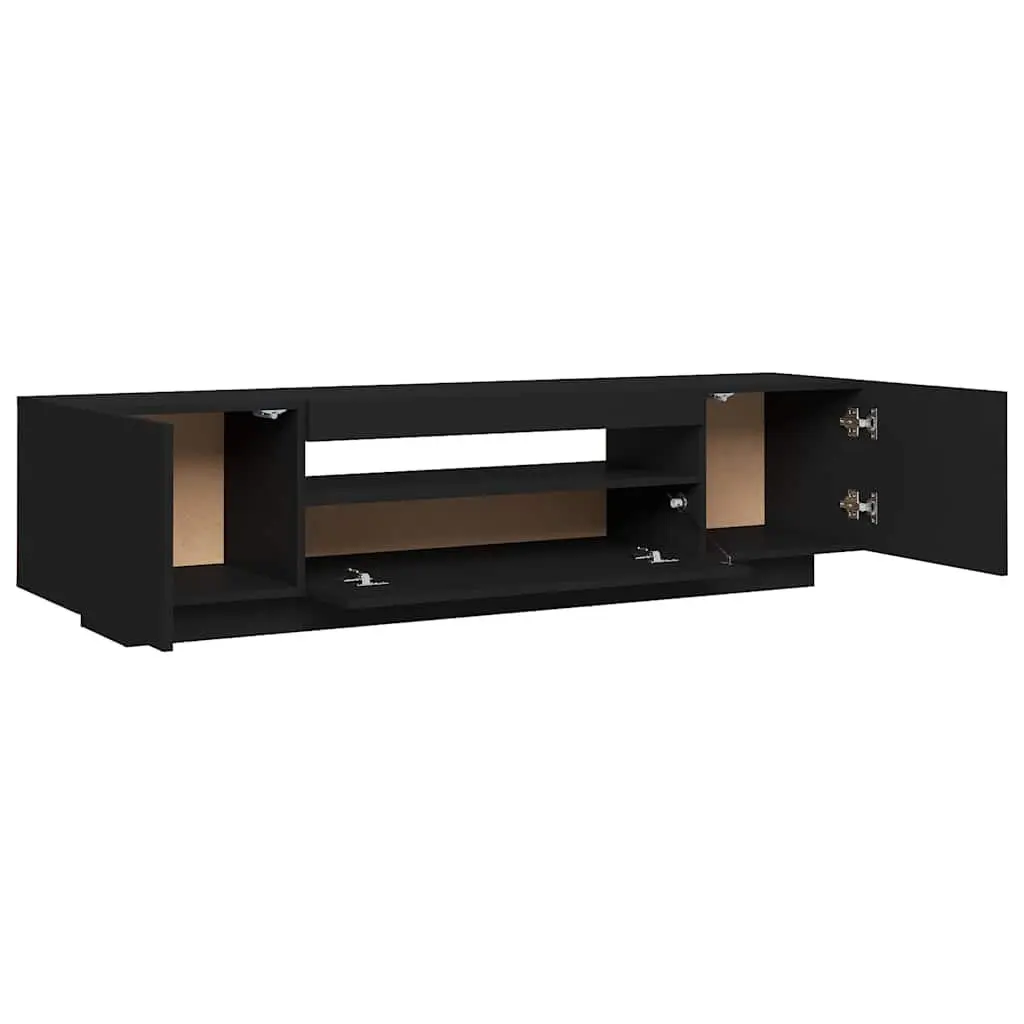 Black TV Cabinet with Adjustable LED Lights