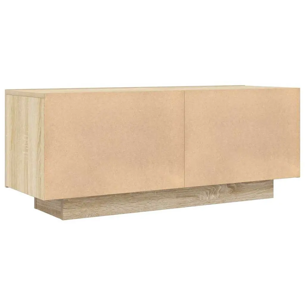 TV Cabinet Unit Media Storage 100W x 35D x 40H cm Brown Sonoma Oak Engineered Wood