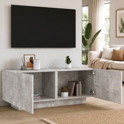 Reliable Concrete Grey TV Cabinet - Engineered Wood