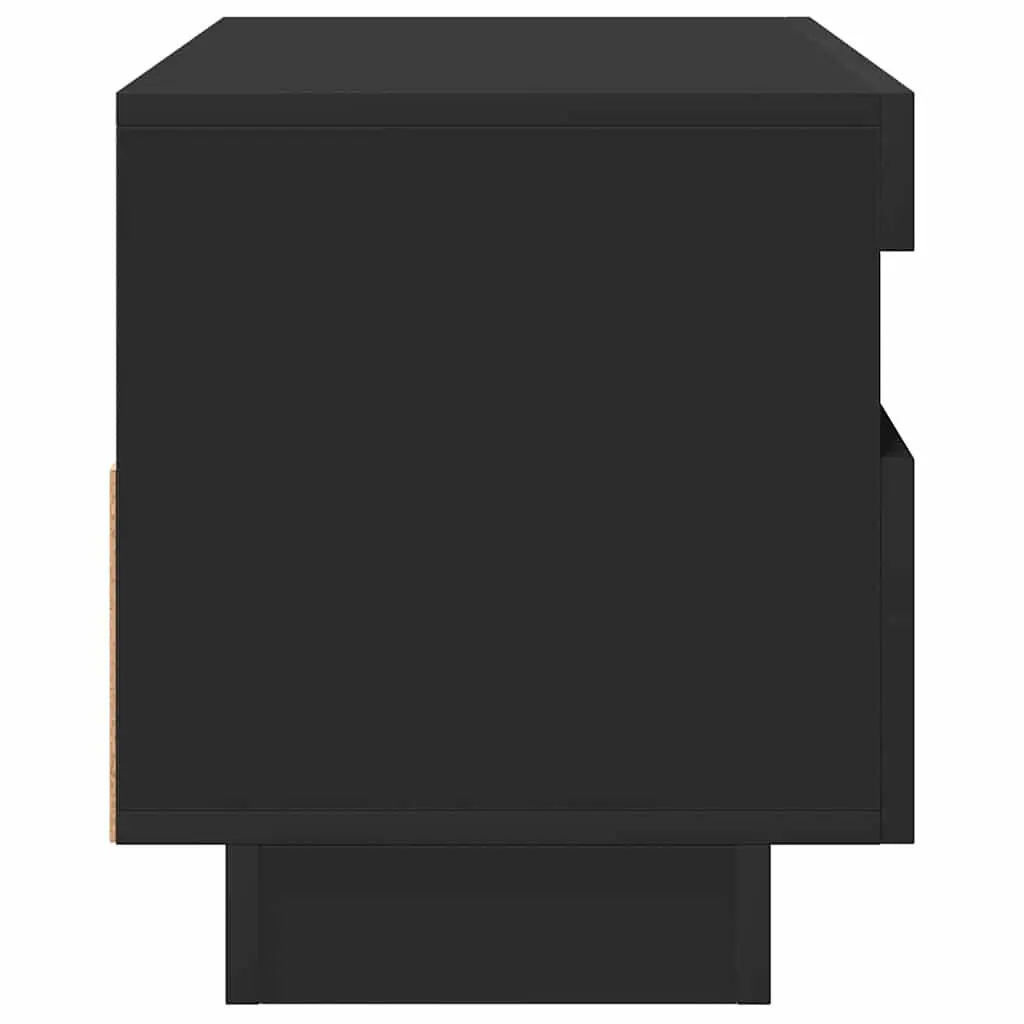 Black Media Storage Cabinet with LED 80x35x40cm