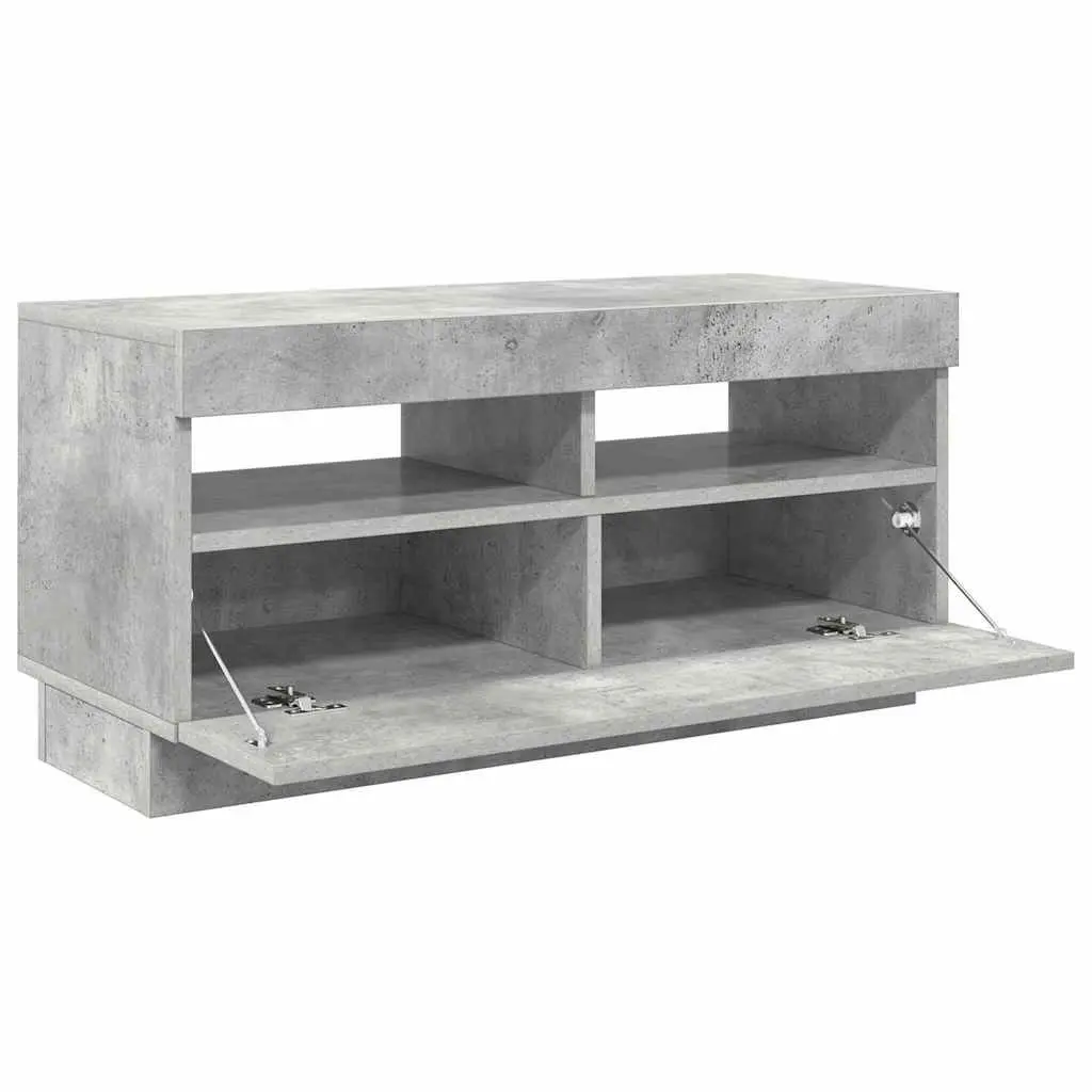 TV Cabinet RGB LED Lights Modern Media Storage Stand Unit 80 x 35 x 40 cm Grey