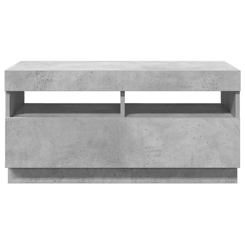 TV Cabinet RGB LED Lights Modern Media Storage Stand Unit 80 x 35 x 40 cm Grey