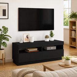 Reliable Black Media Unit with Integrated RGB LED Lights
