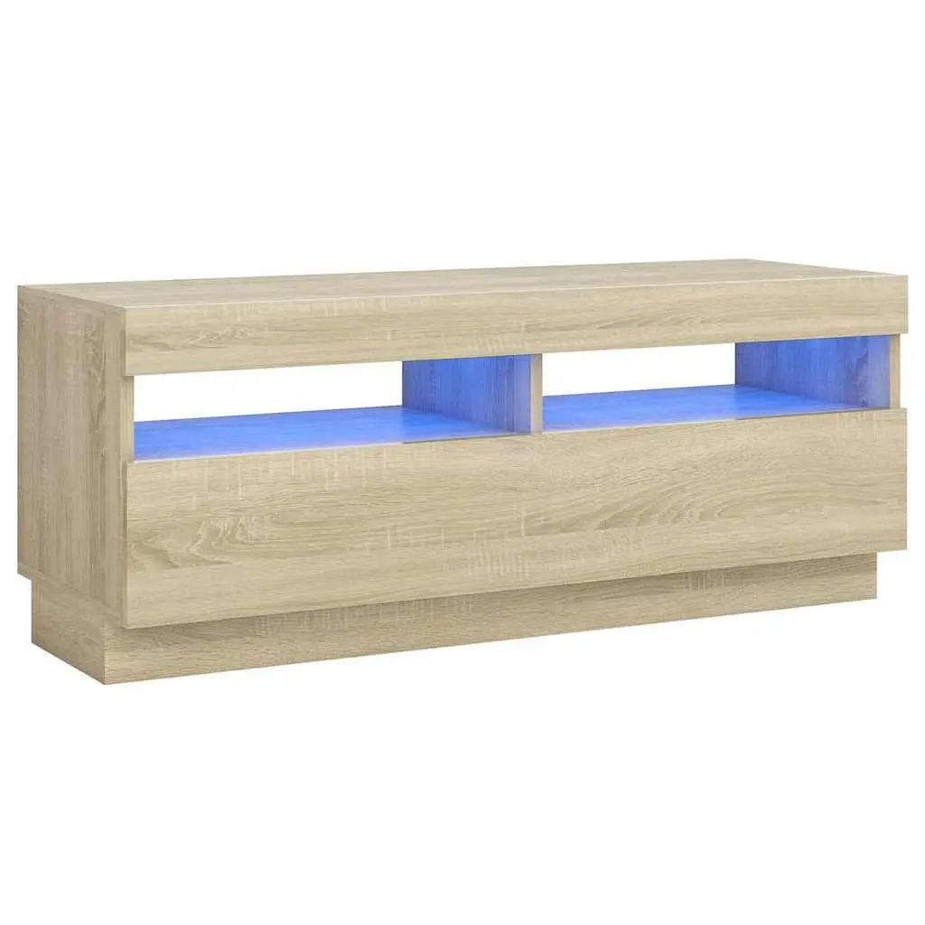 Brown TV Cabinet with LED Lights
