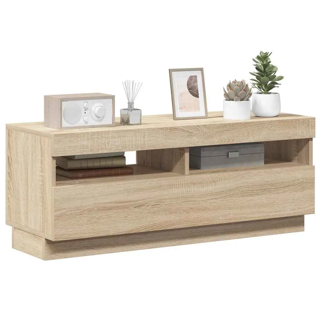 Brown TV Cabinet with LED Lights