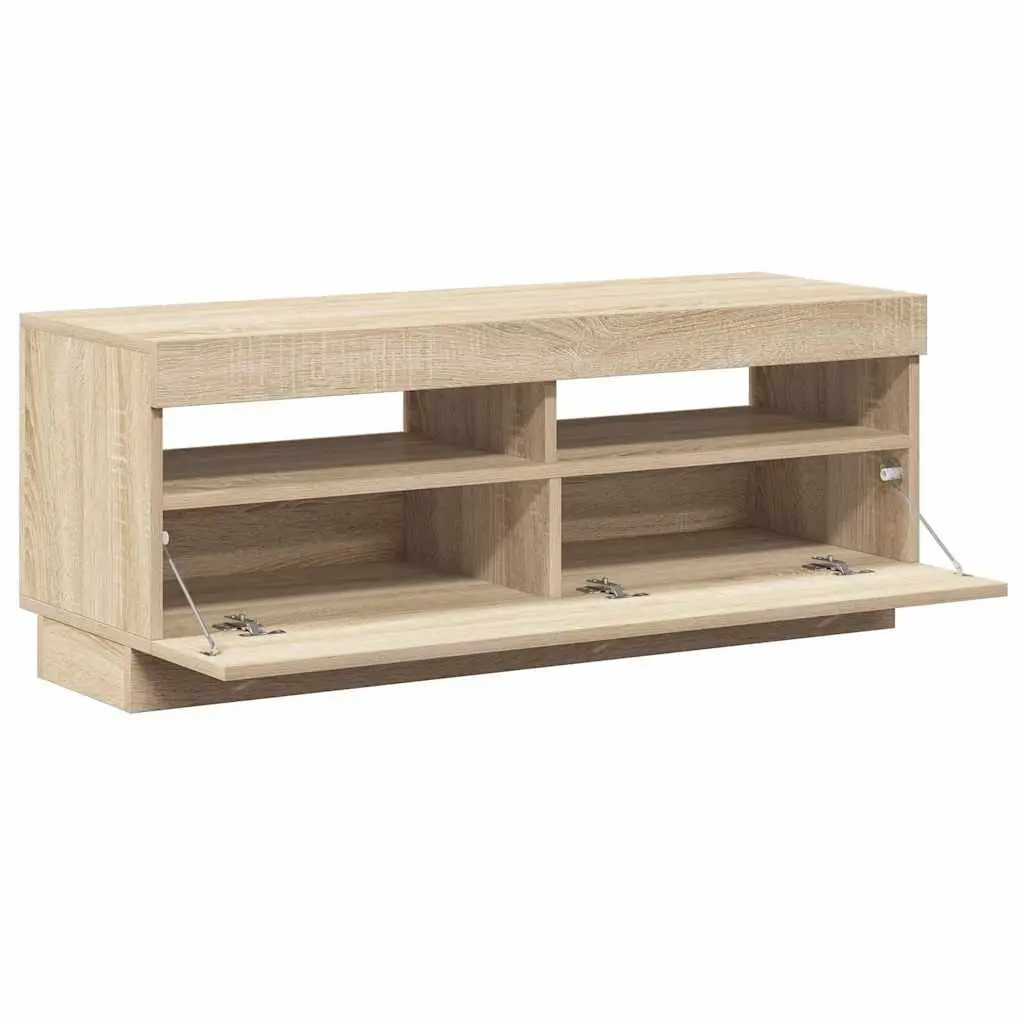 Brown TV Cabinet with LED Lights