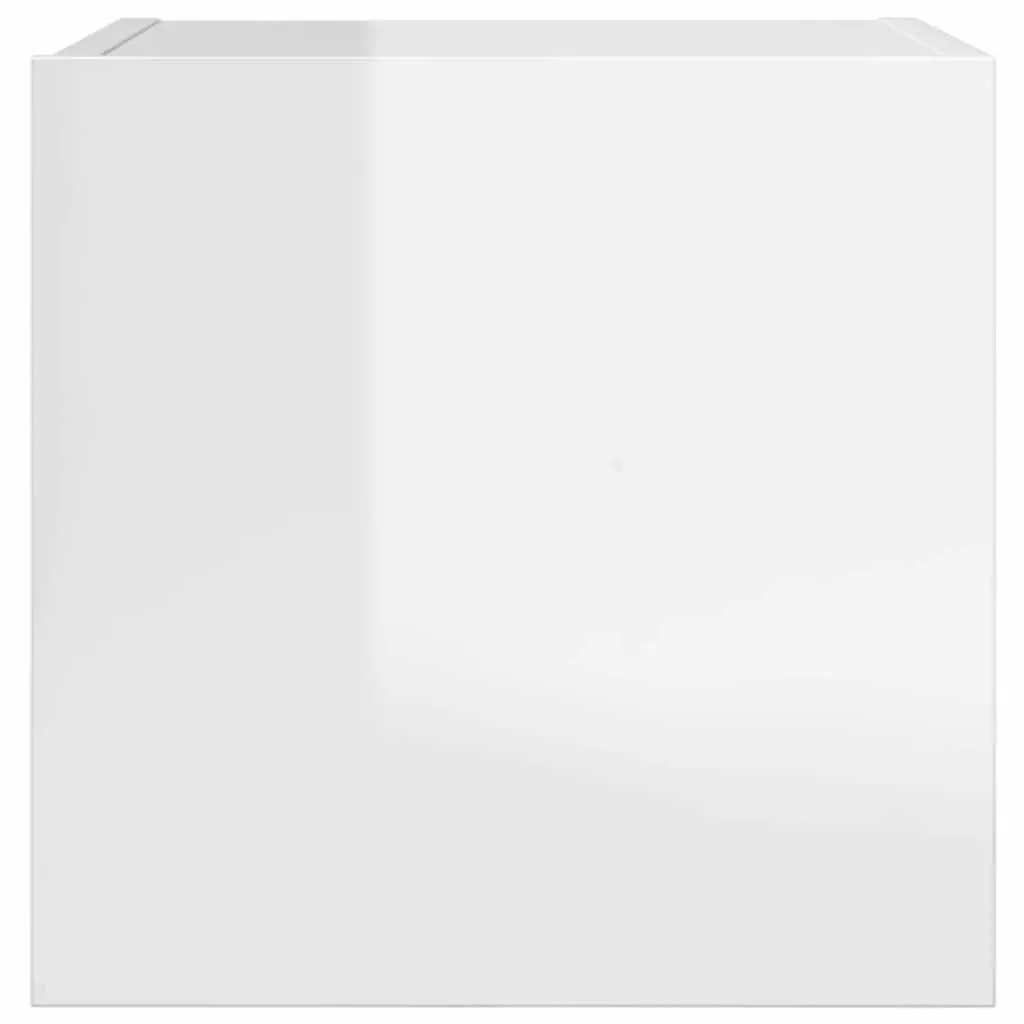 Wall Mounted TV Cabinet High Gloss White Storage Unit Shelving Display Stand