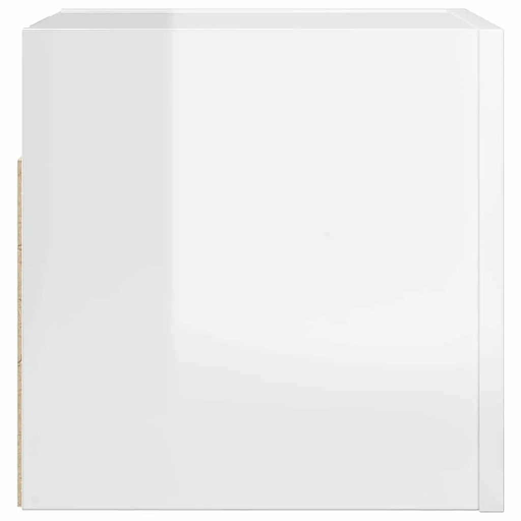 Wall Mounted TV Cabinet High Gloss White Storage Unit Shelving Display Stand