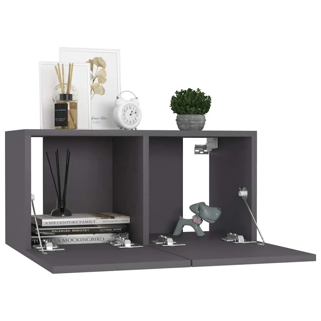 Hanging TV Cabinet Set in Grey