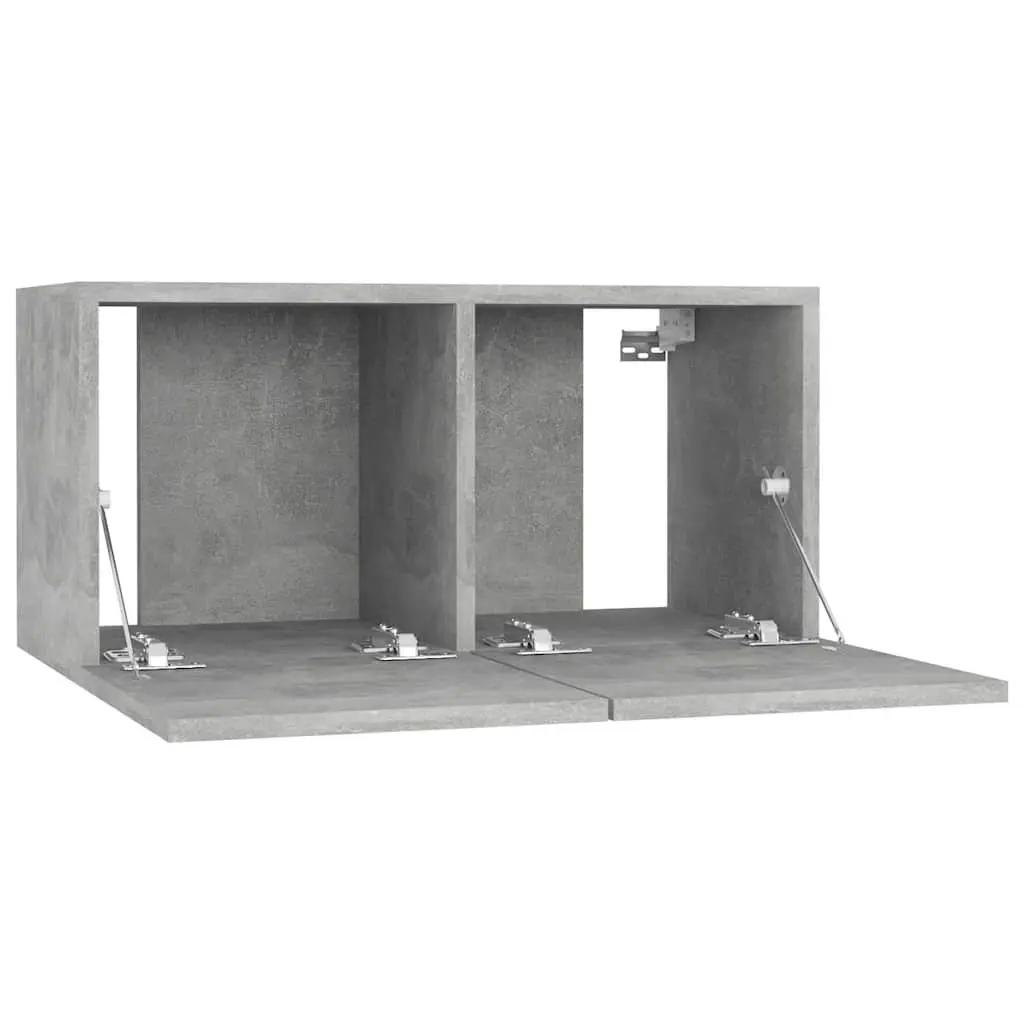 Wall Mounted TV Cabinet Grey Modern Living Room Storage Unit 60 x 30 x 30 cm
