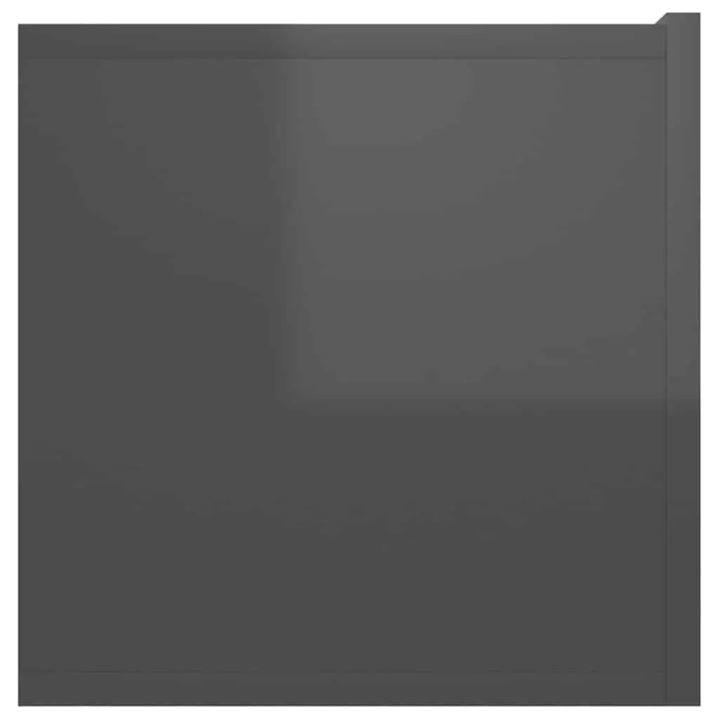 Wall Mounted TV Cabinet Set 2 Piece High Gloss Grey Storage Unit Living Room