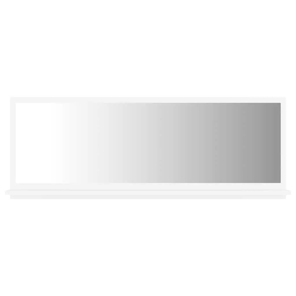 Bathroom Mirror Wall Mount Vanity Unit Engineered Wood Shelf Storage White