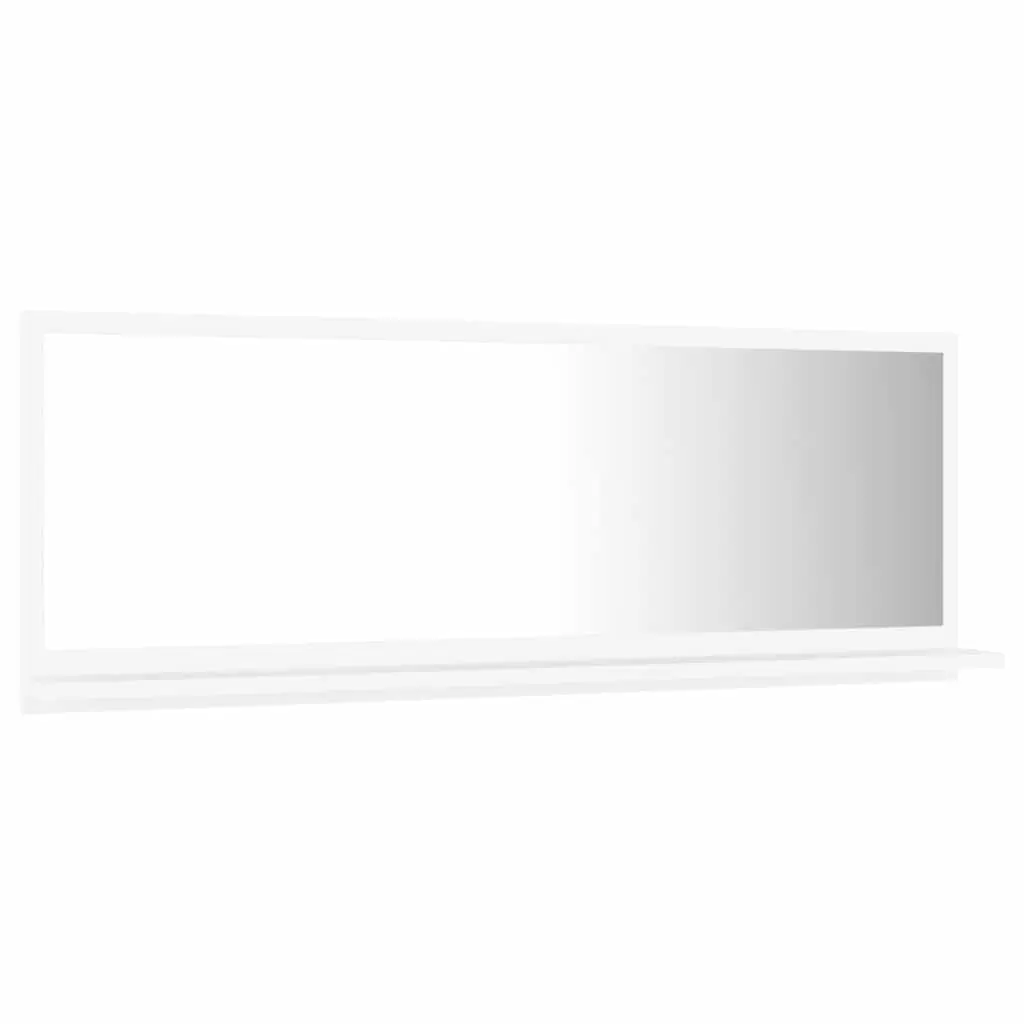 Bathroom Mirror Wall Mount Vanity Unit Engineered Wood Shelf Storage White