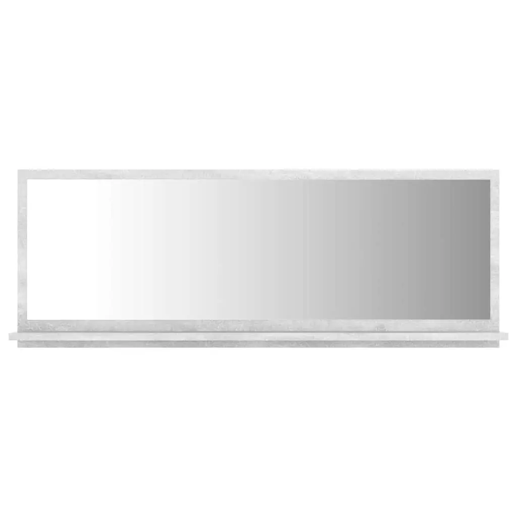 Bathroom Vanity Mirror Storage Shelf Wall Mount 100x10.5x37cm Grey Engineered Wood