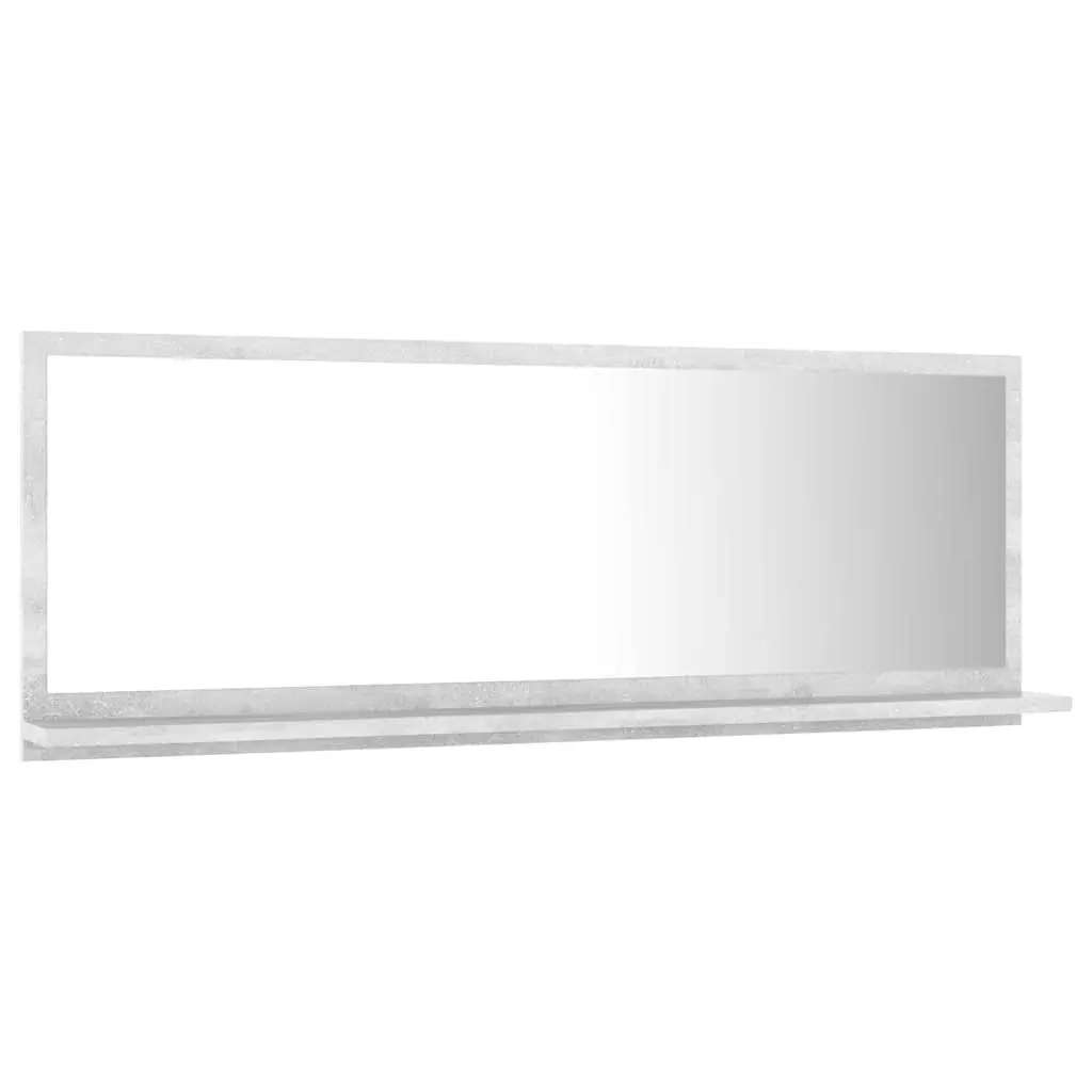 Bathroom Vanity Mirror Storage Shelf Wall Mount 100x10.5x37cm Grey Engineered Wood