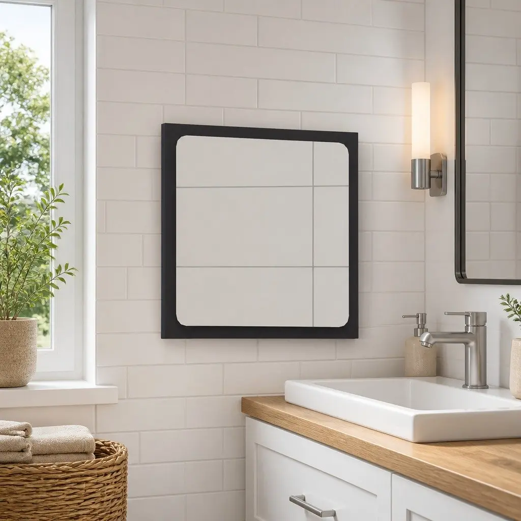 Bathroom Vanity Mirror Wall Mounted Storage Cabinet 40cm Grey Engineered Wood