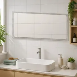 Practical Bathroom Storage Mirror in Modern Grey Finish