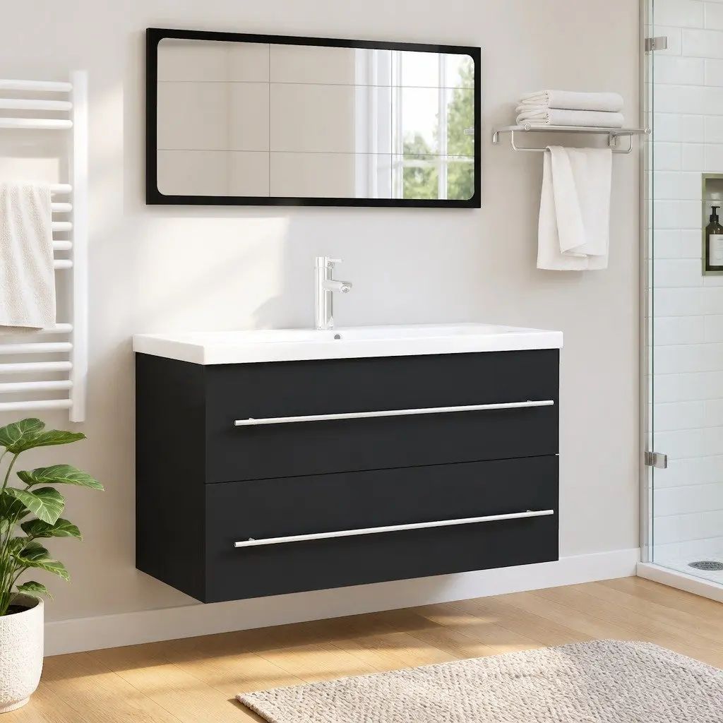 2-Piece Bathroom Furniture Set in Grey